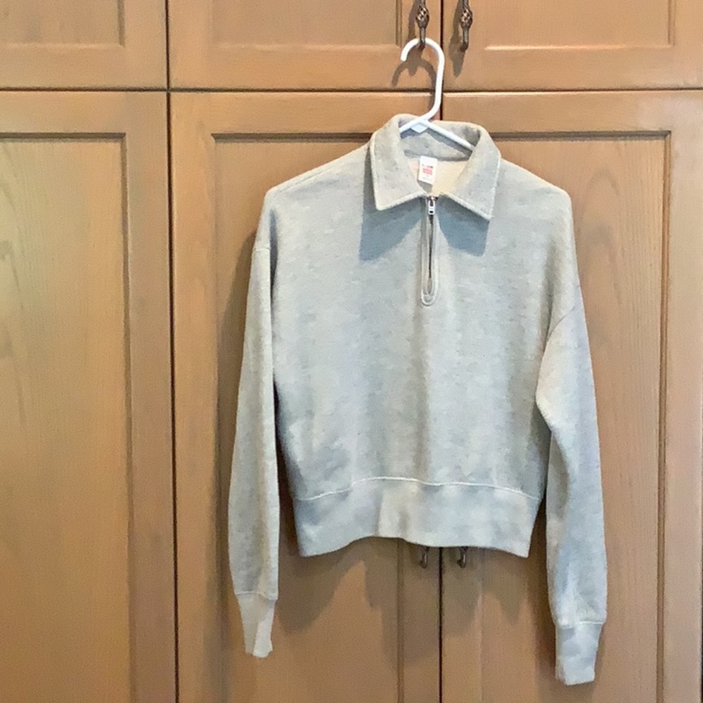 Re Done Hanes half zip sweatshirt
